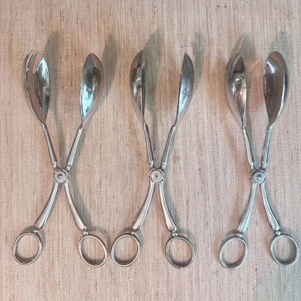 Vintage Wm A. Rogers Silver Plated Catering Scissor Tongs